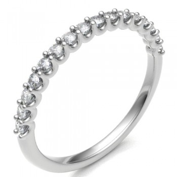 18ct White Gold .29ct Diamond Shared Loopy Claw Eternity Ring