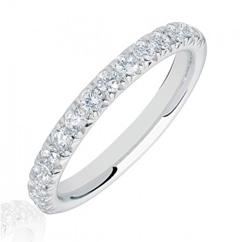 18ct White Gold .50ct Diamond French Pave Eternity Ring