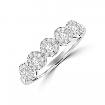 18ct White Gold Solitaire Illusion Diamond Eternity Ring