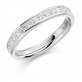 18ct White Gold 16-stone Princess cut Diamond Wedding Ring