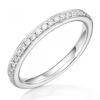 18ct White Gold .18ct Diamond Grain set Wedding / Eternity Ring