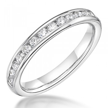 18ct White Gold .41ct Diamond Channel Wedding / Eternity Ring