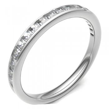 18ct White Gold Princess .42ct Diamond Eternity / Diamond Ring