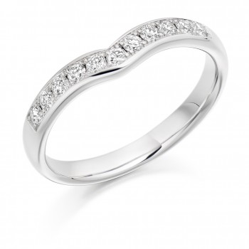 18ct White Gold grain set Diamond Wishbone Eternity Ring