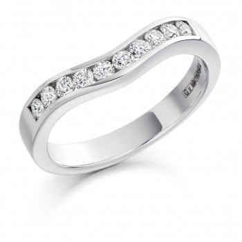 18ct White Gold 10-stone Diamond Bow Shaped Eternity Ring