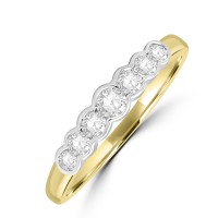 9ct Gold Graduated Diamond Rubover Eternity ring