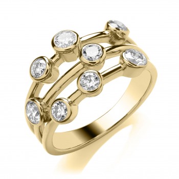 9ct Gold Eight Diamond Bubble ring
