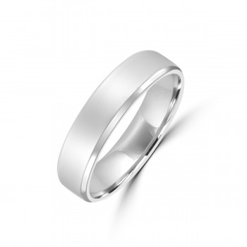Platinum 5mm Flat Court Wedding Ring