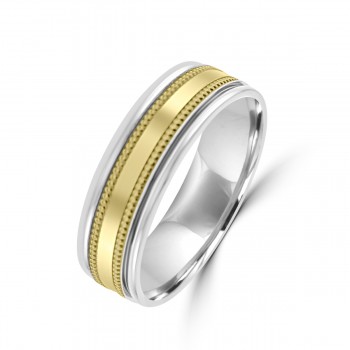 Palladium 950 / 9ct Yellow Gold 6mm Wedding Ring