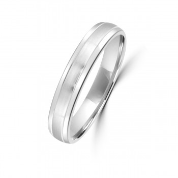 Platinum 4mm Polished/Satin Wedding Ring
