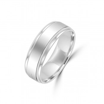 Platinum 6mm Flat Wedding Ring