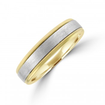 9ct Yellow Gold Wedding Ring with White Gold Sleeve