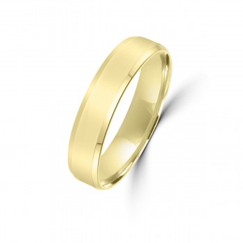 9ct Yellow Gold 5mm Bevelled Edge Wedding Ring