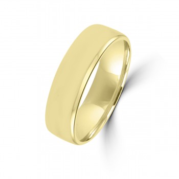 9ct Yellow Gold Plain 6mm Wedding Ring