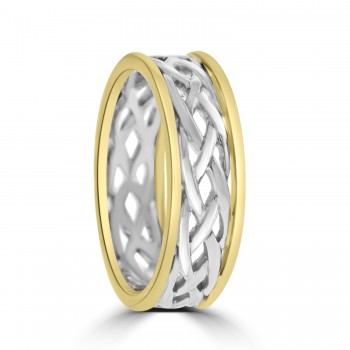 9ct Two-Tone Gold Celtic Weave Band Ring