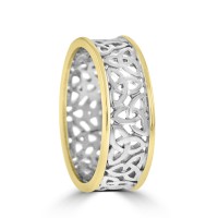 9ct Two-Tone Gold Trinity Knot Wedding Band Ring