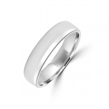 9ct White Gold 5mm Plain Wedding Ring