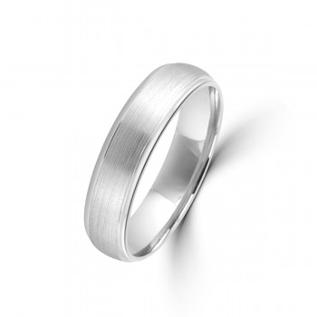 9ct White Gold 5mm Plain Wedding Ring