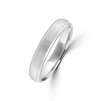 9ct White Gold 4mm Plain Wedding Ring