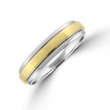 Palladium 500 5mm Court Wedding Ring with 9ct Gold Sleeve