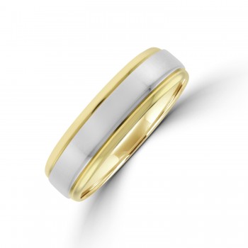 9ct Gold 6mm Wedding Ring with Palladium Sleeve
