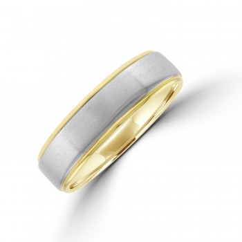 9ct Gold 6mm Wedding Ring with Palladium Sleeve