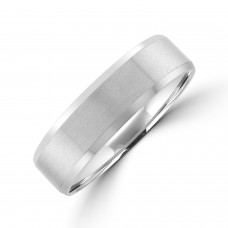 Platinum 6mm Flat court Bevelled Wedding Ring