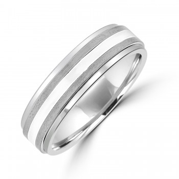 Tungsten and Silver Band Ring