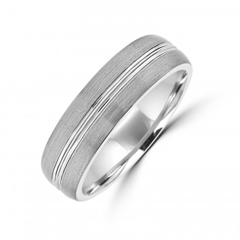 Tungsten Satin band ring lined centre