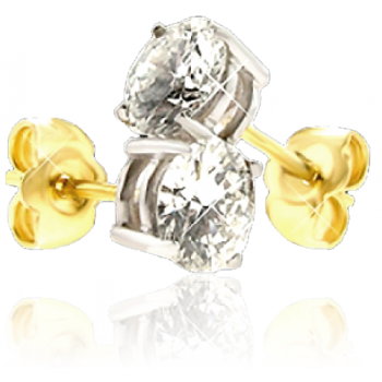 18ct Gold Solitaire Diamond Stud Earrings