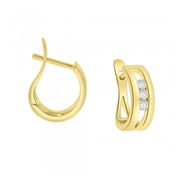18ct Gold Diamond Trilogy Pincer Hoop Earrings