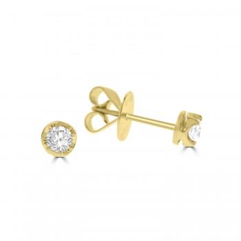 18ct Gold Solitaire .36ct Diamond Stud Earrings