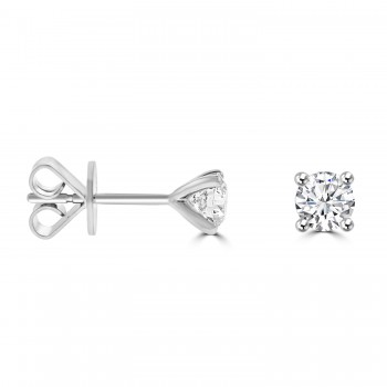 Platinum Solitaire ESi2 Diamond Stud Earrings