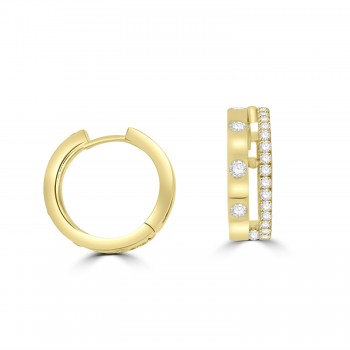 18ct Gold and Diamond Hoop earrings by Hulchi Belluni