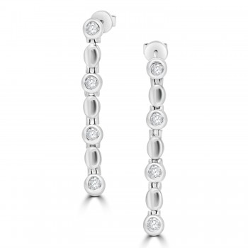 18ct White Gold Diamond Dropper Earrings