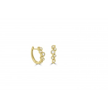 18ct Yellow Gold Diamond Bubble Hoop Earrings