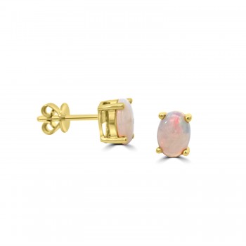18ct Gold Opal Oval stud earrings