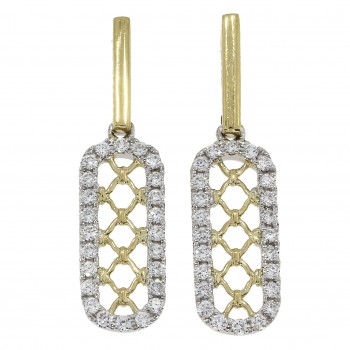18ct Gold Diamond Filigree Drop Earrings 18ct Gold Diamond Filigree Drop Earrings