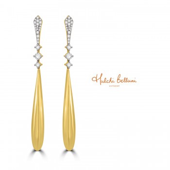 Hulchi Belluni 18ct Gold Diamond Drop Earrings Hulchi Belluni 18ct Gold Diamond Drop Earrings