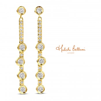 18ct Gold Diamond Bouli Drop earrings