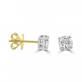 18ct Gold Solitaire GSi2 Diamond stud earrings