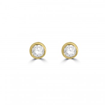 18ct Gold Solitaire FSi Diamond Bezel Stud earrings 18ct Gold Solitaire FSi Diamond Bezel Stud earrings