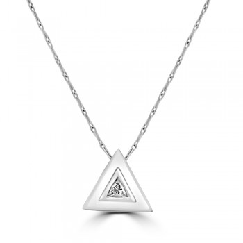 18ct White Gold Trillion Diamond Pendant Chain