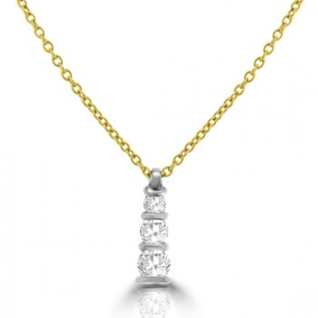 18ct Gold Diamond Trilogy Pendant Chain