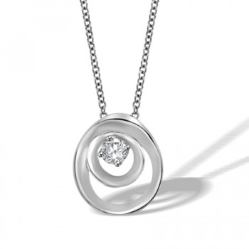 18ct White Gold Diamond Cammilli Pendant Chain