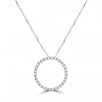 18ct White Gold Diamond Circle of Life Pendant chain