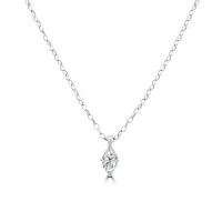 18ct White Gold Marquise ESi2 Diamond Solitaire Pendant
