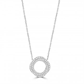 18ct White Gold Double Circle of Life Diamond Pendant chain