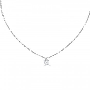 18ct White Gold Floating Solitaire Diamond pendant necklet