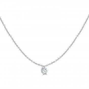 18ct White Gold Floating .30ct Diamond pendant chain